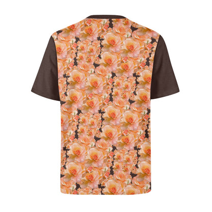 Floral Embosses (03-02): Apricot Bloom Essential | Women's Cotton Tee