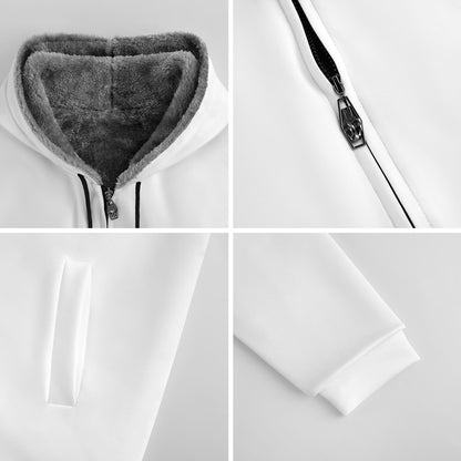 I AM HEBREW 03-01 Men's Designer Plush Lined Full Zip Hoodie