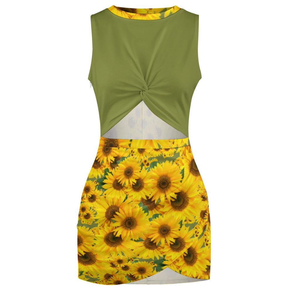 TRP Floral Prints (04): Sunflowers in Symmetry | Hip-Wrap Dress | 5 colors