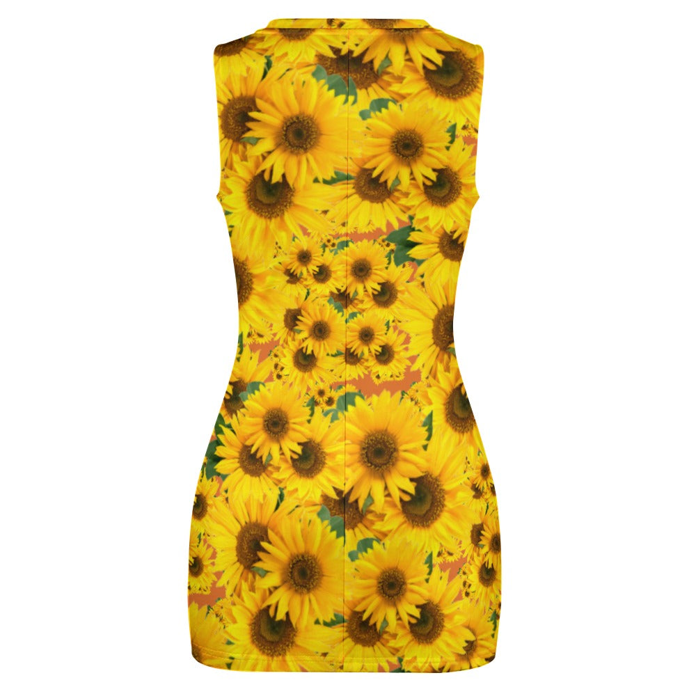 TRP Floral Prints (04): Sunflowers in Symmetry | Hip-Wrap Dress | 5 colors