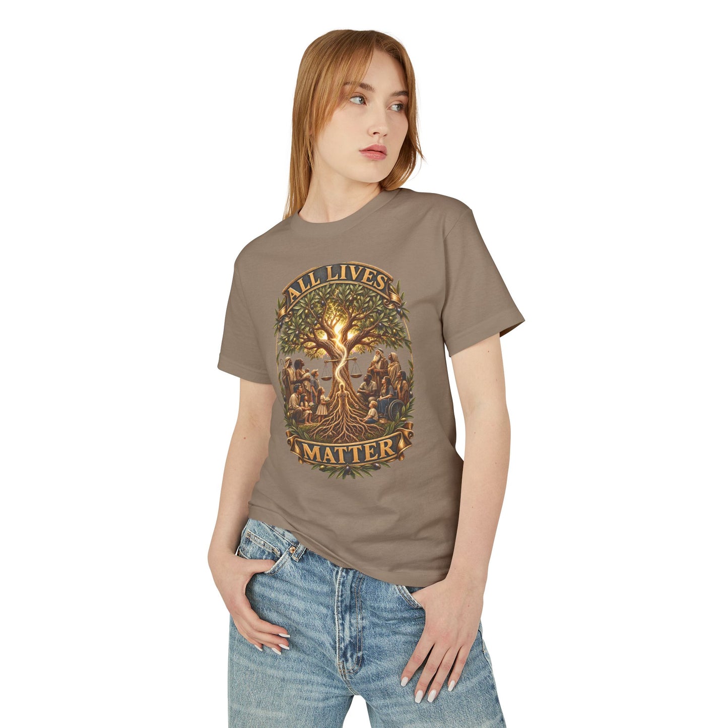 All Lives Matter™ (01) — One Breath, One Humanity™ & The Sevenfold Light™ |  American Apparel Unisex Garment-Dyed Heavyweight Cotton Tee