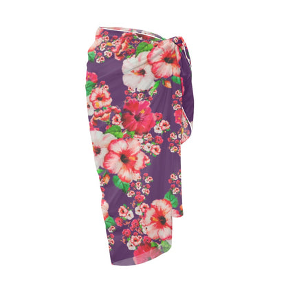 TRP Floral Prints (03): Hibiscus Flowers (01-01) "Argaman Vines" | Long Sarong