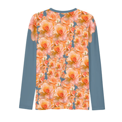 Floral Embosses (03-01): Apricot Bloom Essential | Women's Long Sleeve Tee