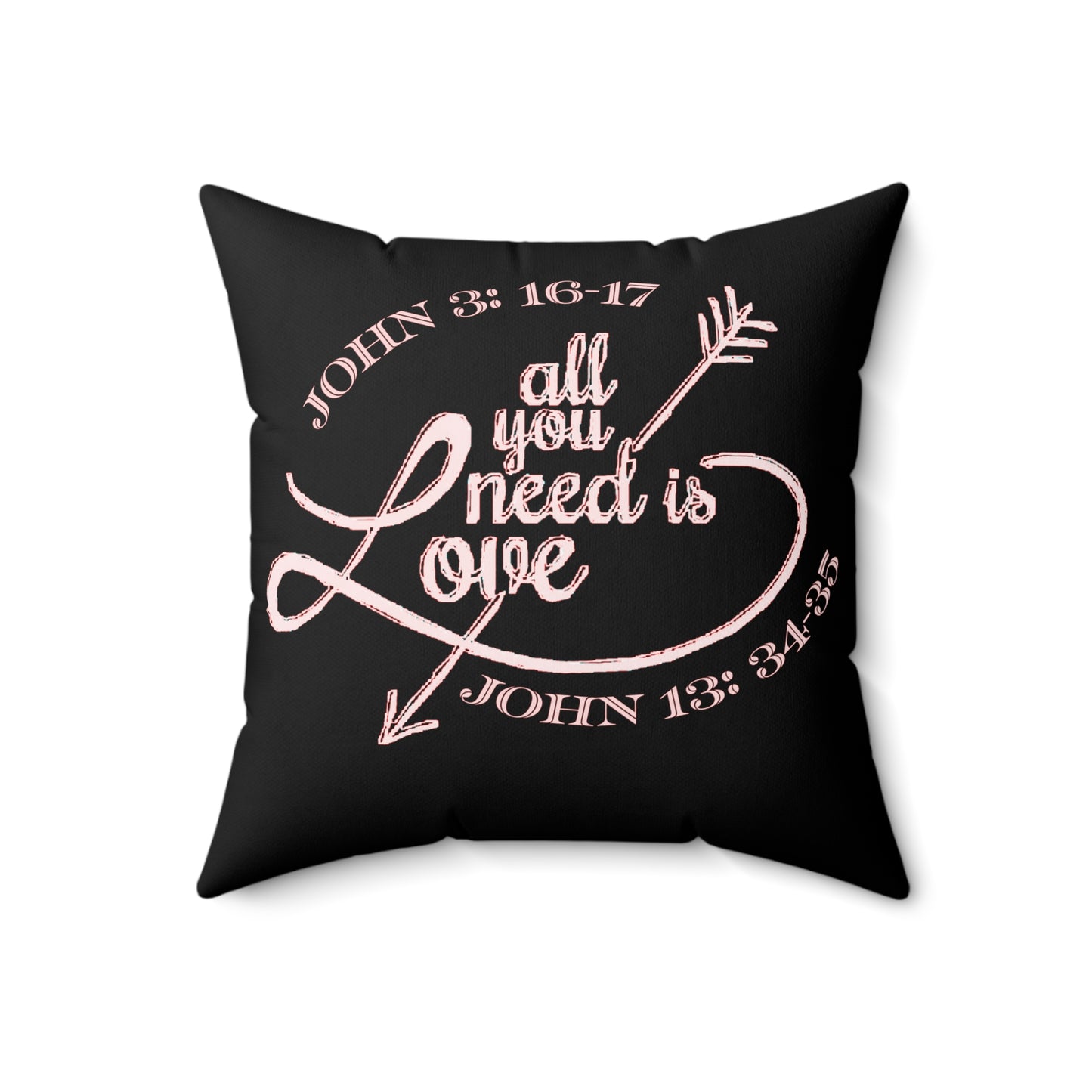 Illustrated Truth 02-01 "All You Need is Love" Faux Suede Square Throw Pillow (4 sizes)
