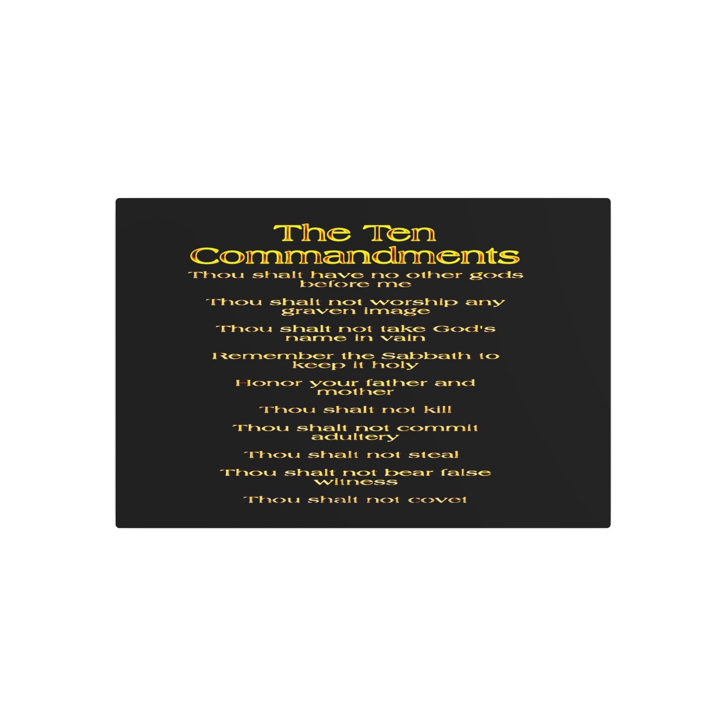 The Ten Commandments Vol. 1 | Horizontal Metal Print