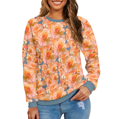 Floral Embosses (03-01): Apricot Bloom Essential | Women's Sweater