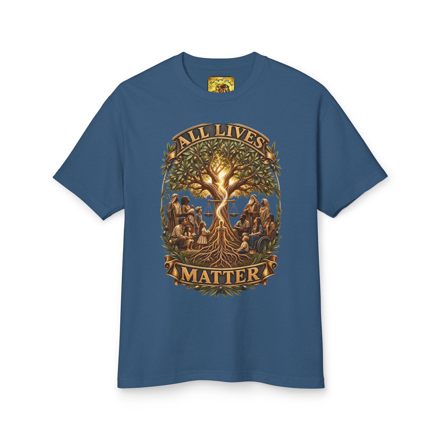 All Lives Matter™ (01) — One Breath, One Humanity™ & The Sevenfold Light™ |  American Apparel Unisex Garment-Dyed Heavyweight Cotton Tee