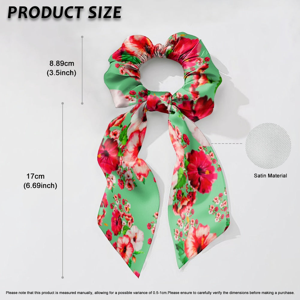 TRP Floral Prints (03): Hibiscus Flowers (01-02) "Deshe Abundance" | Satin Scarf Scrunchie