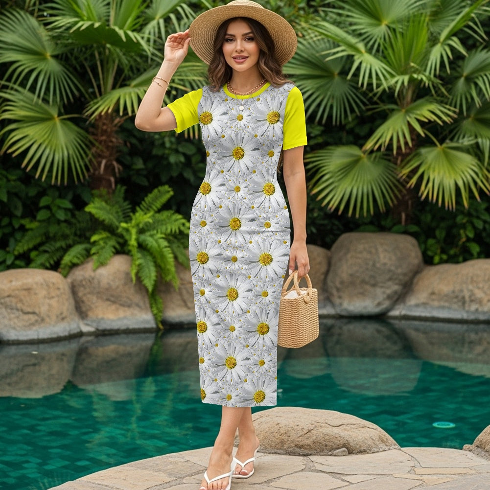 TRP Floral Prints (08): Charming English Daisies | Bodycon Midi Dress