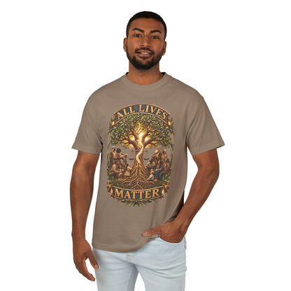 All Lives Matter™ (01) — One Breath, One Humanity™ & The Sevenfold Light™ |  American Apparel Unisex Garment-Dyed Heavyweight Cotton Tee