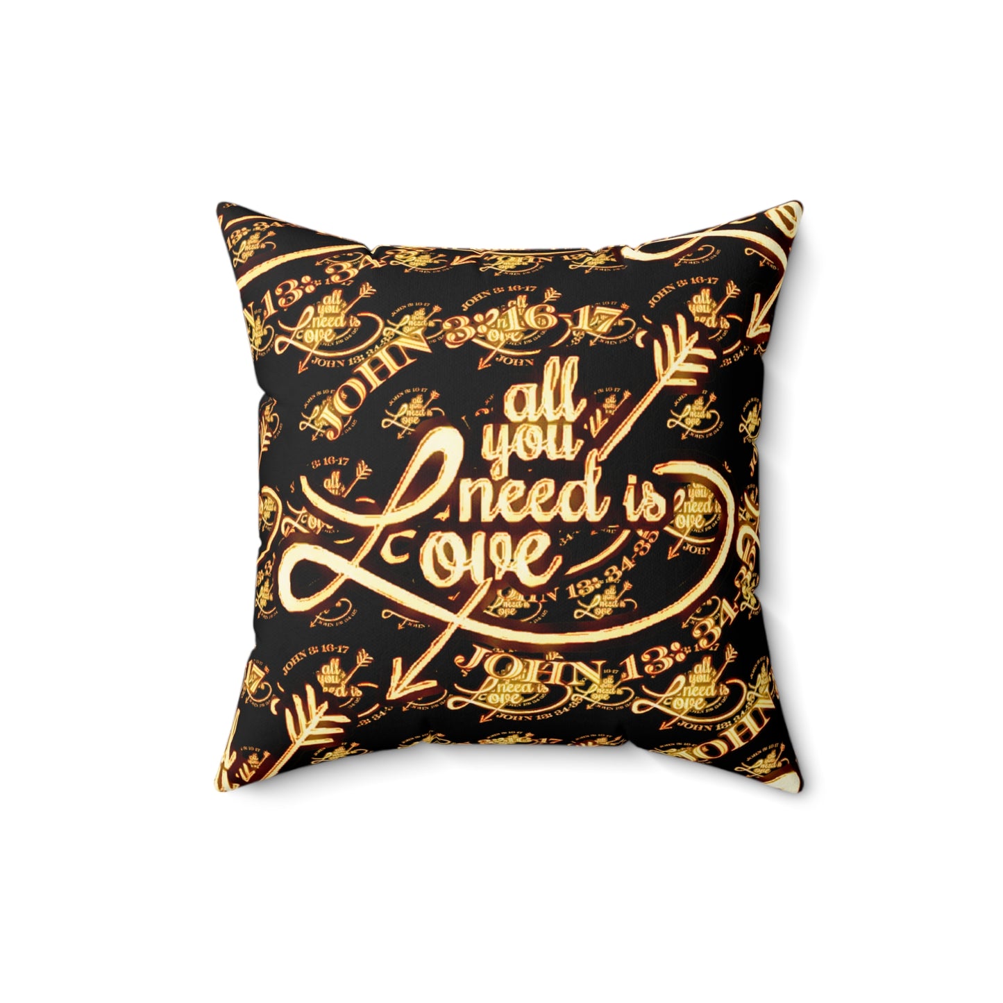Illustrated Truth 02-02 "All You Need is Love" Faux Suede Square Pillow (4 sizes)