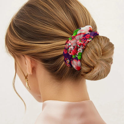 TRP Floral Prints (03): Hibiscus Flowers (01-01) "Argaman Vines" | Satin Scrunchie