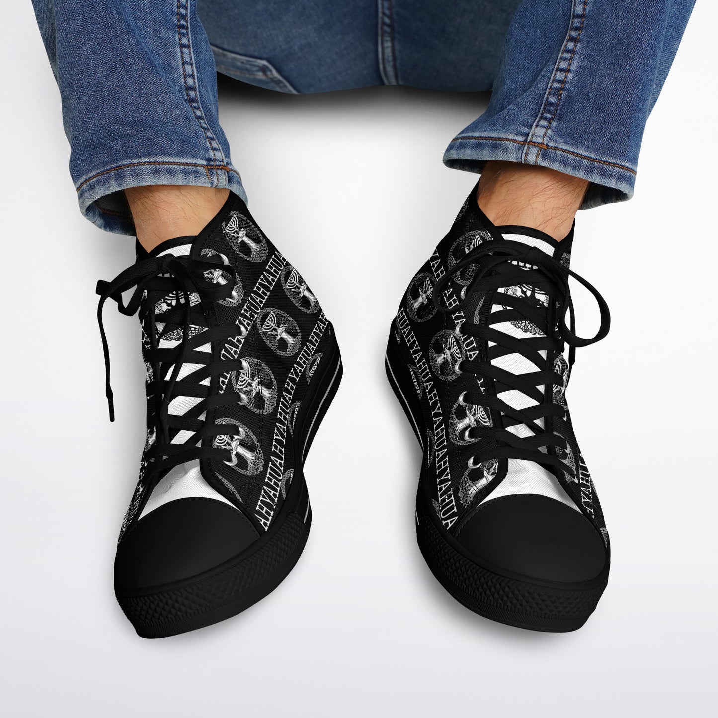 Yahuah: Tree of Life (02-05) - The Dualism Refined | Unisex High Top Canvas Sneakers (Style 02)