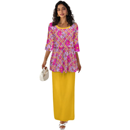 TRP Floral Prints (05): Classic Garden Cosmos (01) | Two-Piece Skirt Suit