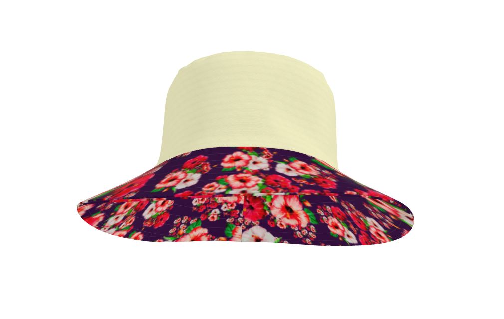 TRP Floral Prints (03): Hibiscus Flowers (01-01) "Argaman Vines" | Bucket Hat