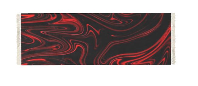 Flow (01-01): Ember, The Refining Fire | Marbled Velvet Area Rug | Luxury Red & Black Liquid Art Decor