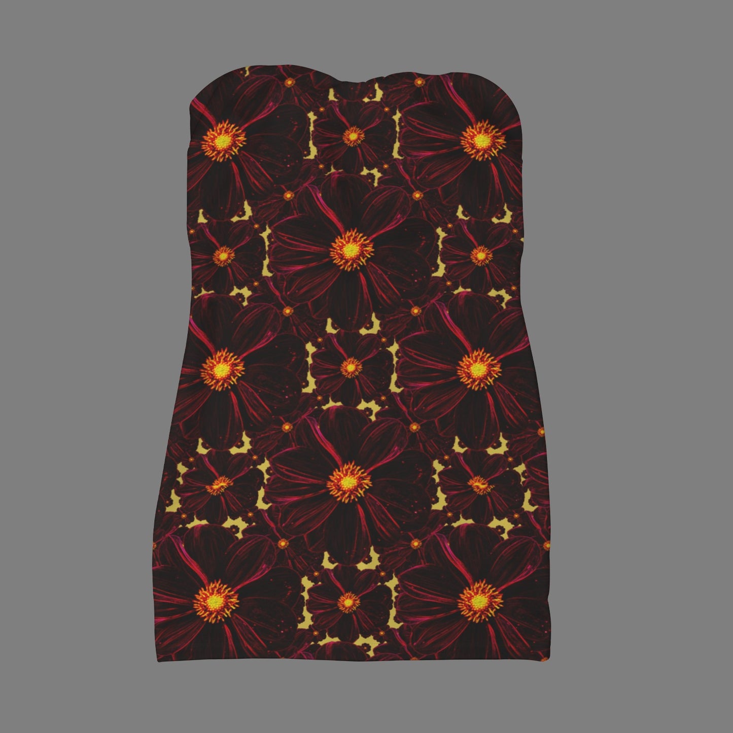 TRP Floral Prints (02): Midnight Bishop of Auckland Dahlia (01–01) | Strapless Bodycon Mini Dress