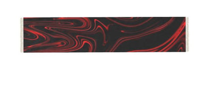 Flow (01-01): Ember, The Refining Fire | Marbled Velvet Area Rug | Luxury Red & Black Liquid Art Decor
