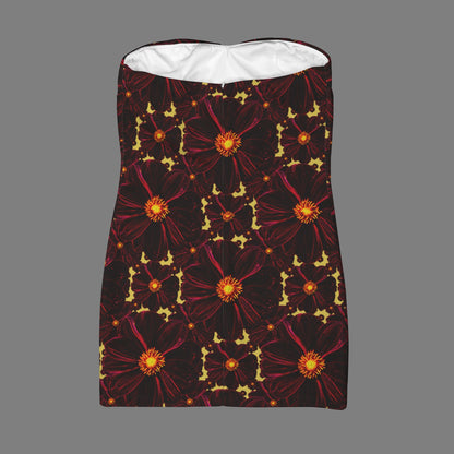 TRP Floral Prints (02): Midnight Bishop of Auckland Dahlia (01–01) | Strapless Bodycon Mini Dress