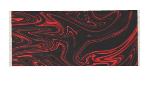 Flow (01-01): Ember, The Refining Fire | Marbled Velvet Area Rug | Luxury Red & Black Liquid Art Decor