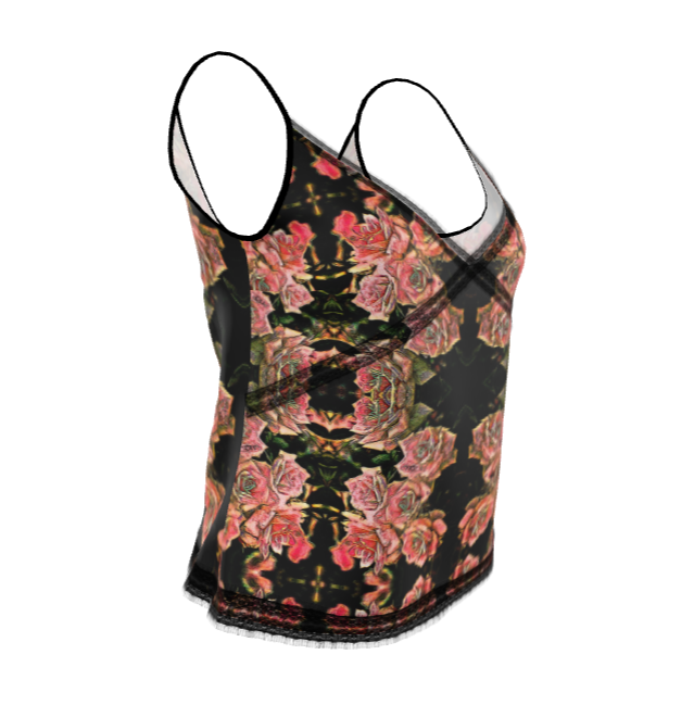 Floral Embosses (06-01): Adom - The Physical Mirror | Lace Trim Cami
