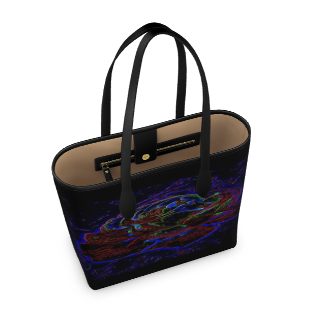 Floral Embosses (01): Nocturnal Sanctuary | Narrow Leather Shopping Tote