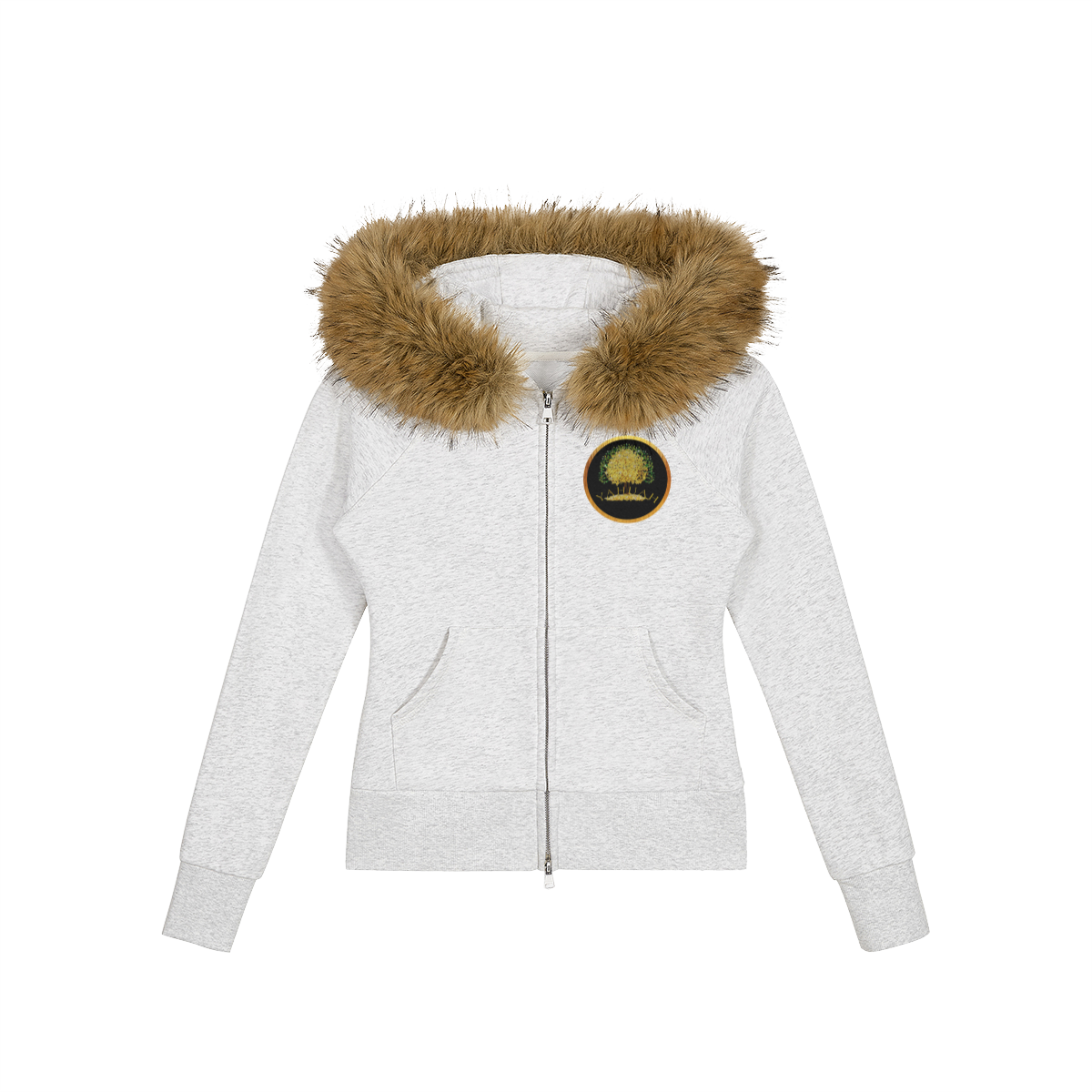 Yahuah: Tree of Life (03) | Women's Faux Fur Trim Full Zip Hoodie | 2 Colors