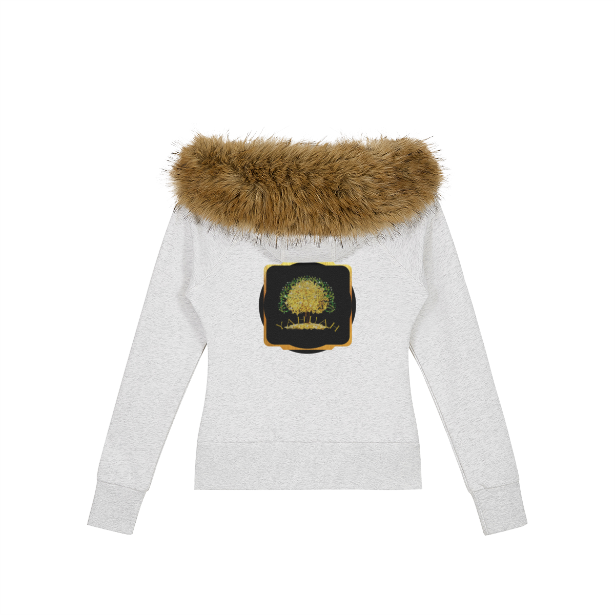 Yahuah: Tree of Life (03) | Women's Faux Fur Trim Full Zip Hoodie | 2 Colors