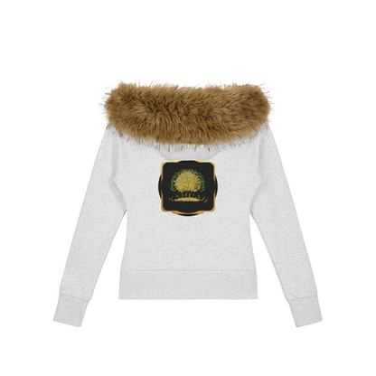 Yahuah: Tree of Life (03) | Women's Faux Fur Trim Full Zip Hoodie | 2 Colors