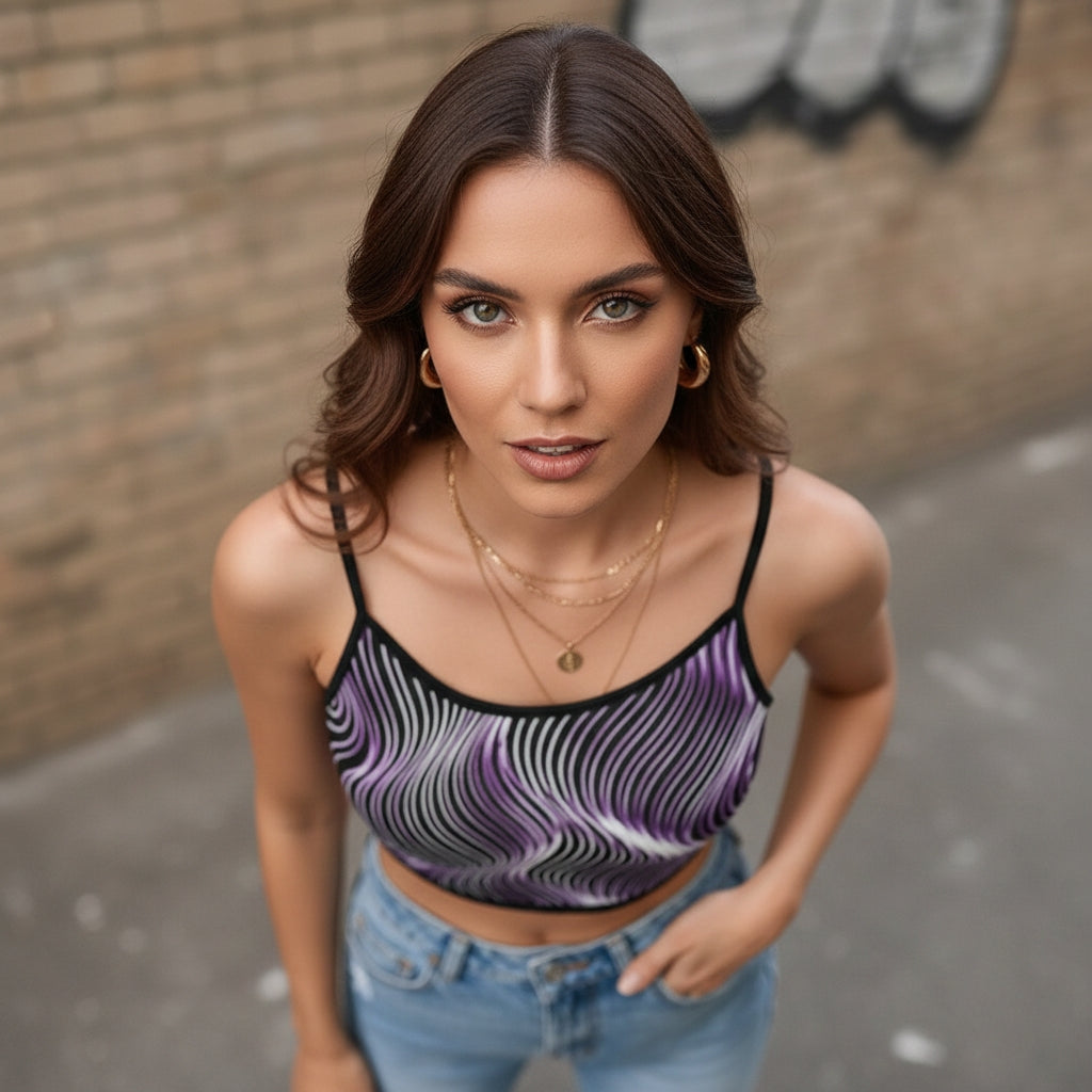 Orot (The Lights) Series: OR ARGAMAN | Royal Light (Purple) Spaghetti Strap Crop Top
