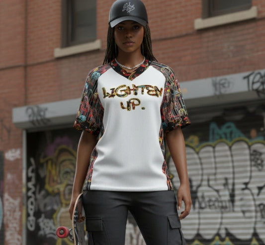 "Lighten Up" (01) | Women's V-neck Pique Tee