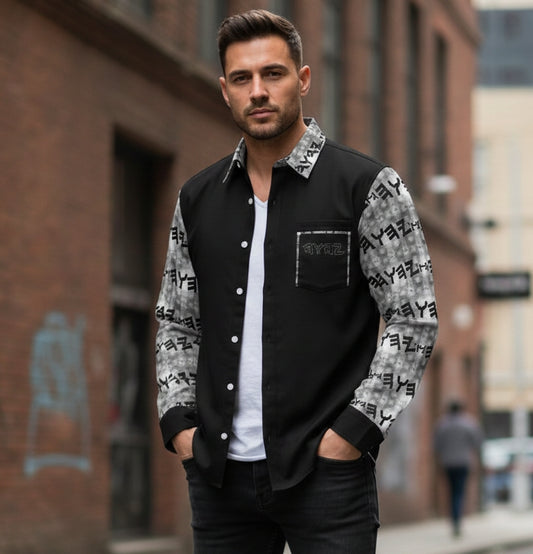 The Paleo-Phalanx Series (01-02): Seal of Storm | Men's Point Collar Shirt | with Chest Pocket