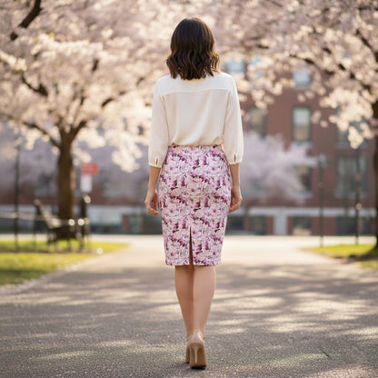 TRP Floral Prints (01): Sakura Symphony (01-01) | Pencil Skirt