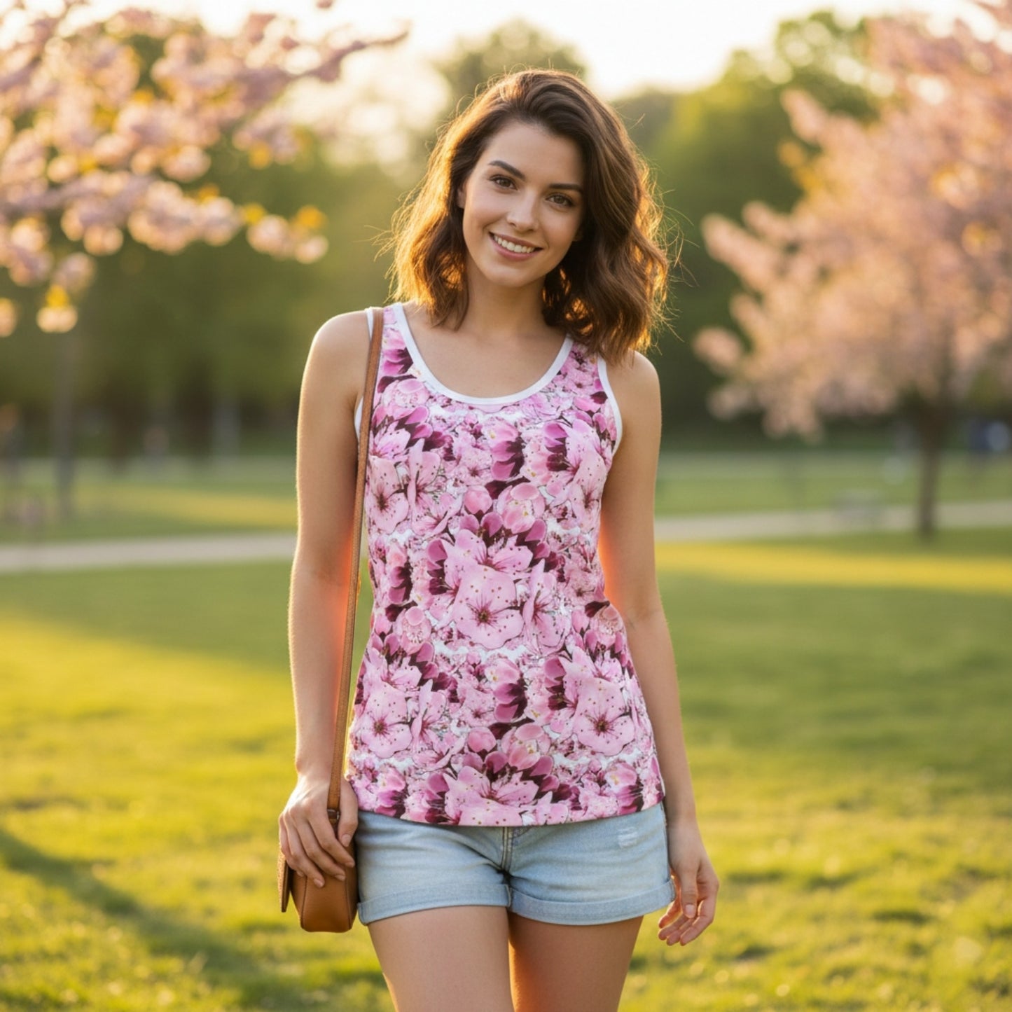 TRP Floral Prints (01): Sakura Symphony (01-01) | Cotton Jersey Tank Top