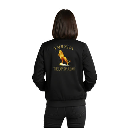 Yahusha: The Lion of Judah (01) | Women's Duchess Satin Bomber Jacket
