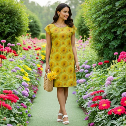 TRP Floral Prints (09): Radiant Tulips Revealed | Tunic T-Shirt Dress