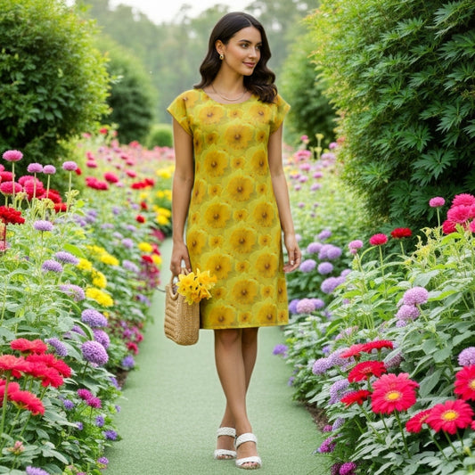 TRP Floral Prints (09): Radiant Tulips Revealed | Tunic T-Shirt Dress
