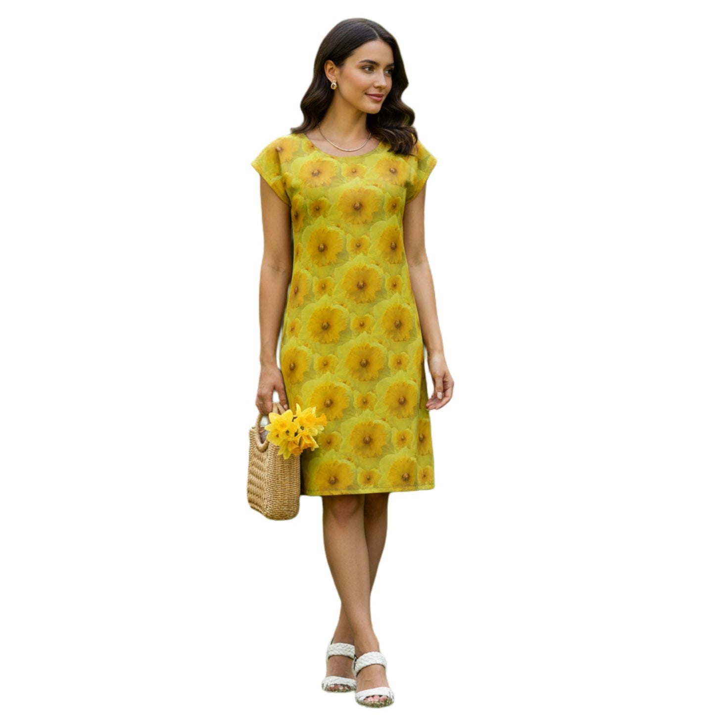 TRP Floral Prints (09): Radiant Tulips Revealed | Tunic T-Shirt Dress