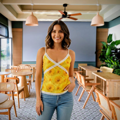TRP Floral Prints (09): Radiant Tulips Revealed | Lace-Trim Cami