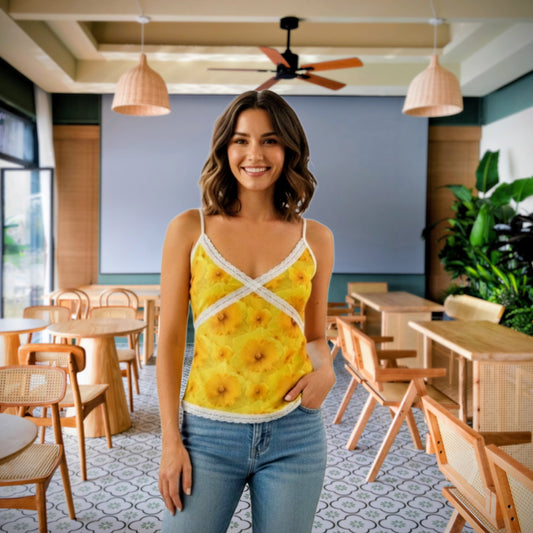 TRP Floral Prints (09): Radiant Tulips Revealed | Lace-Trim Cami