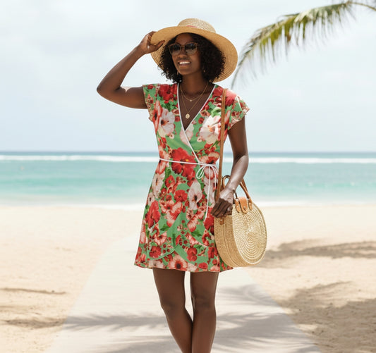 TRP Floral Prints (03): Hibiscus Flowers (01-02) "Deshe Abundance" | Tea Dress