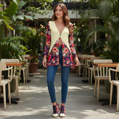 TRP Floral Prints (03): Hibiscus Flowers (01-01) "Argaman Vines" | Espadrille Wedge Sneakers