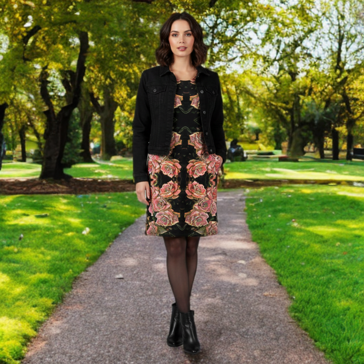 Floral Embosses (06-01): Adom - The Physical Mirror | Tunic T-Shirt Dress