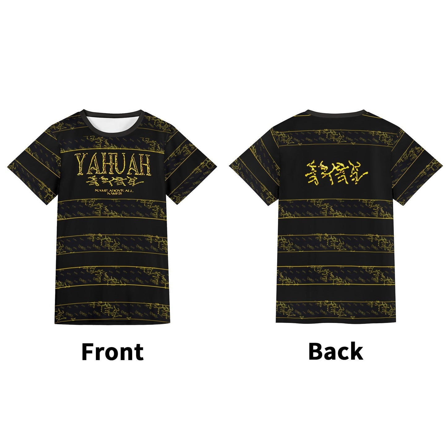 Yahuah: Name Above All Names (01-02) Striped Gold | Unisex Tee