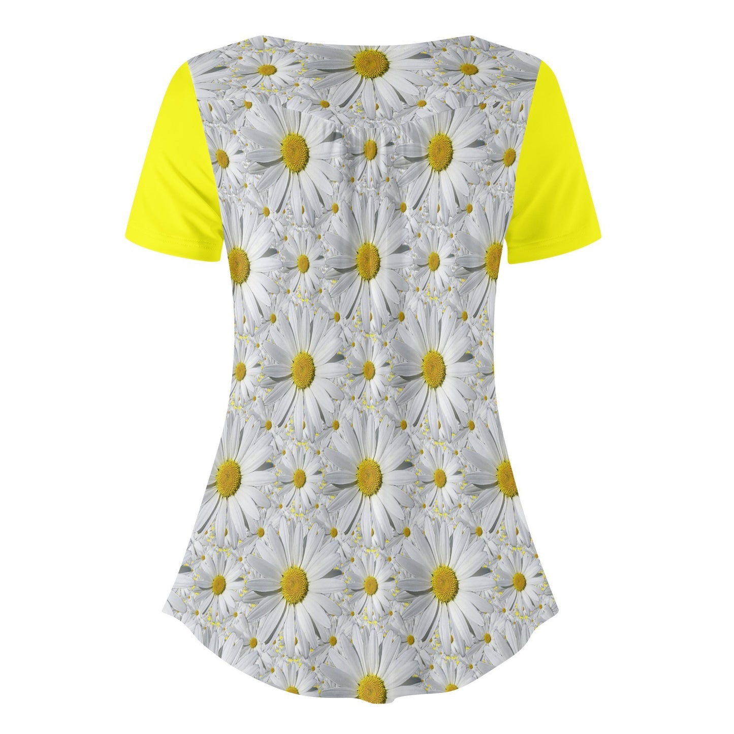 TRP Floral Prints (08): Charming English Daisies | Scoop-Neck Pleated Blouse
