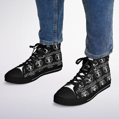 Yahuah: Tree of Life (02-05) - The Dualism Refined | Unisex High Top Canvas Sneakers (Style 02)