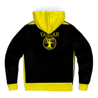 Yahuah-Tree of Life 02-01 Sudadera con capucha unisex de microfibra con cremallera completa 