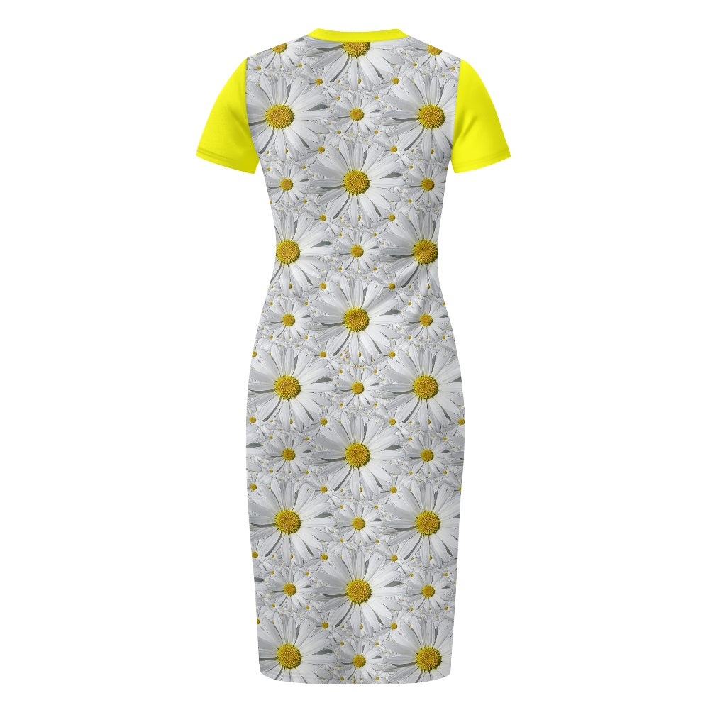 TRP Floral Prints (08): Charming English Daisies | Bodycon Midi Dress
