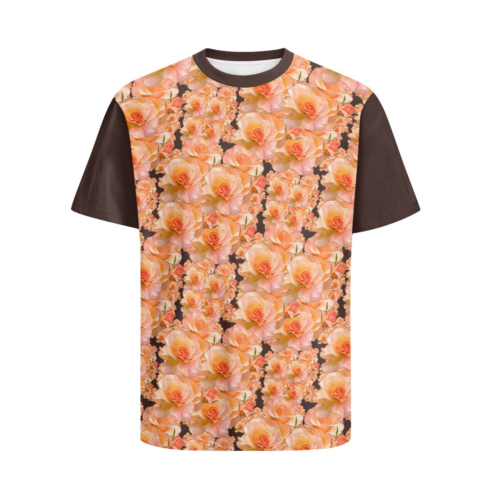 Floral Embosses (03-02): Apricot Bloom Essential | Women's Cotton Tee