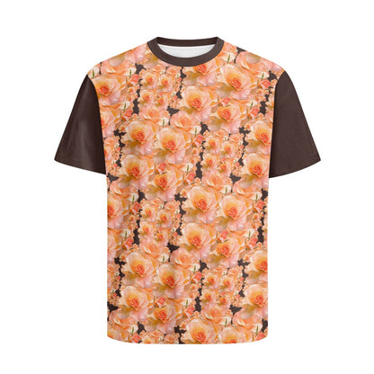 Floral Embosses (03-02): Apricot Bloom Essential | Women's Cotton Tee